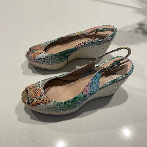 Stuart Weitzman Rainbow Wedge Sandal Size 8 - Picture 2 of 7